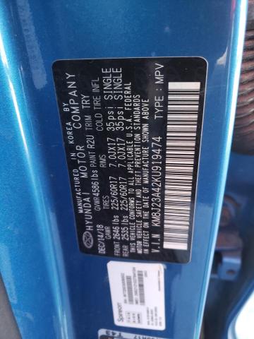 KM8J23A42KU919474 - 2019 HYUNDAI TUCSON SE BLUE photo 12