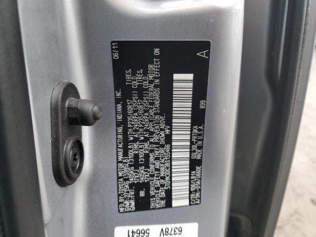 5TDYK3DC3BS155466 - 2011 TOYOTA SIENNA XLE SILVER photo 13