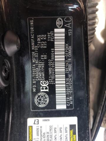 2T1BU40E99C188648 - 2009 TOYOTA COROLLA BASE BLACK photo 13