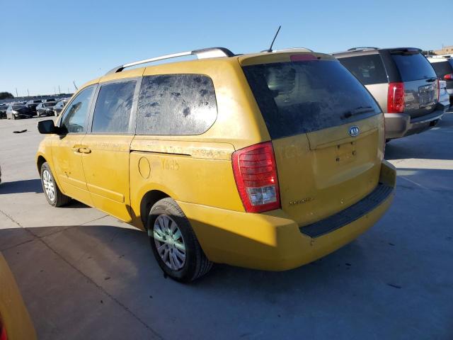 KNDMG4C72C6443183 - 2012 KIA SEDONA LX YELLOW photo 2