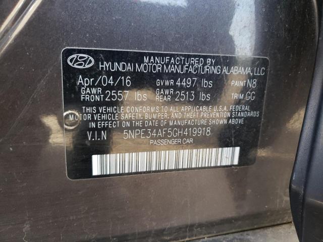 5NPE34AF5GH419918 - 2016 HYUNDAI SONATA SPORT BROWN photo 13