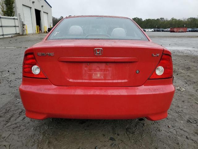 1HGEM22584L021151 - 2004 HONDA CIVIC LX RED photo 6