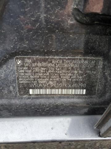 WBAVC93507KX60790 - 2007 BMW 328 XI GRAY photo 12