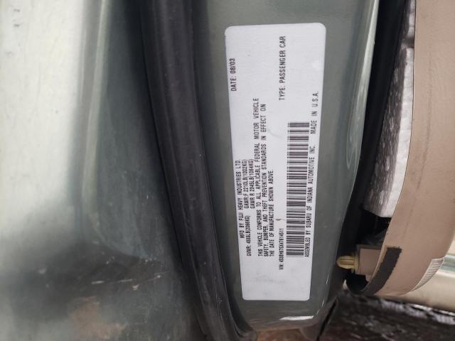 4S3BH675X47614511 - 2004 SUBARU LEGACY OUTBACK AWP 绿色 照片 12
