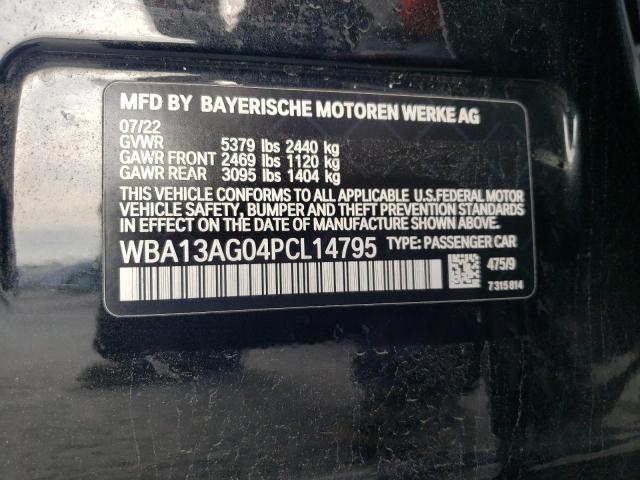 WBA13AG04PCL14795 - 2023 BMW 530E BLACK photo 12