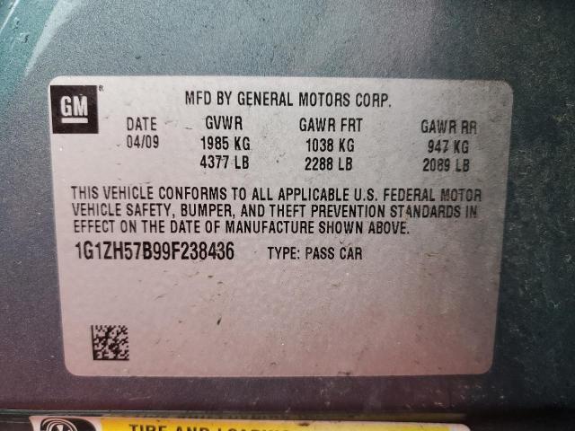 1G1ZH57B99F238436 - 2009 CHEVROLET MALIBU 1LT 青色 照片 12