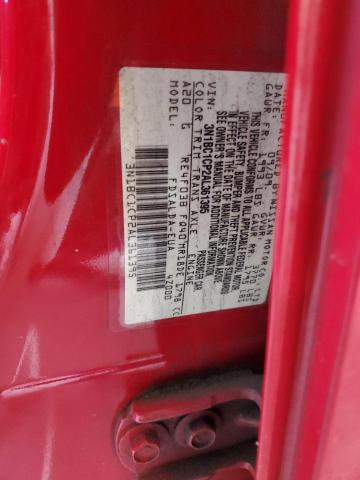 3N1BC1CP2AL361395 - 2010 NISSAN VERSA S RED photo 12