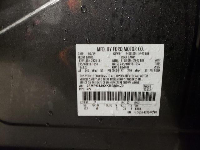 2FMPK4J9XKBB80470 - 2019 FORD EDGE SEL CHARCOAL photo 13