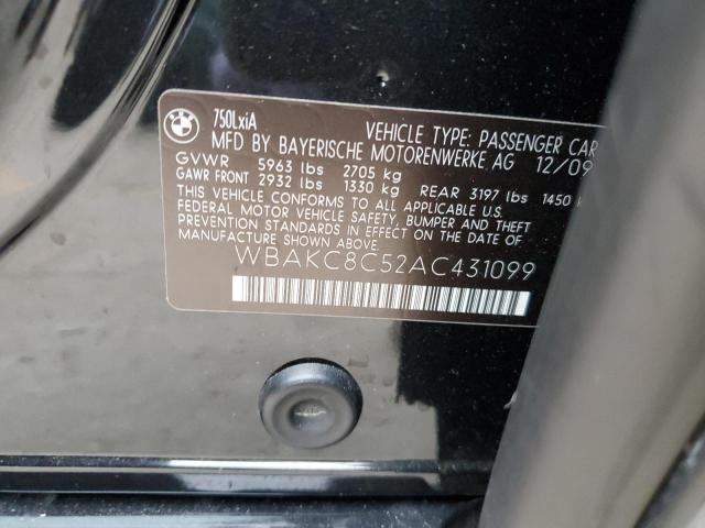 WBAKC8C52AC431099 - 2010 BMW 750 LI XDRIVE BLACK photo 12