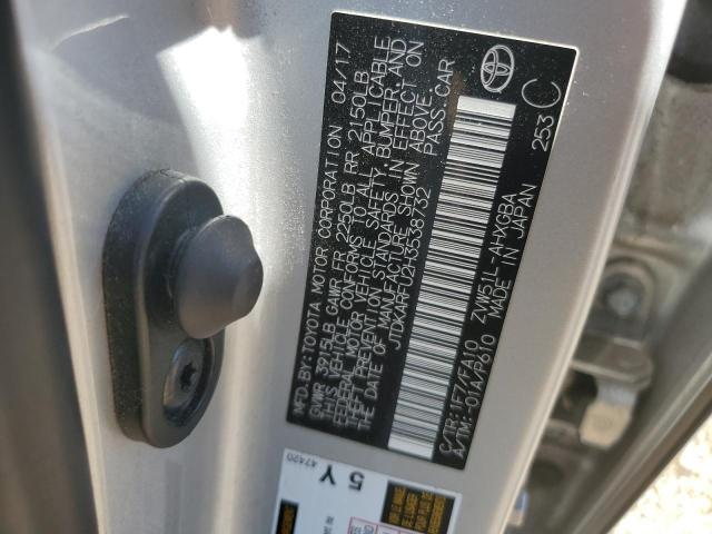 JTDKARFU2H3538732 - 2017 TOYOTA PRIUS SILVER photo 12