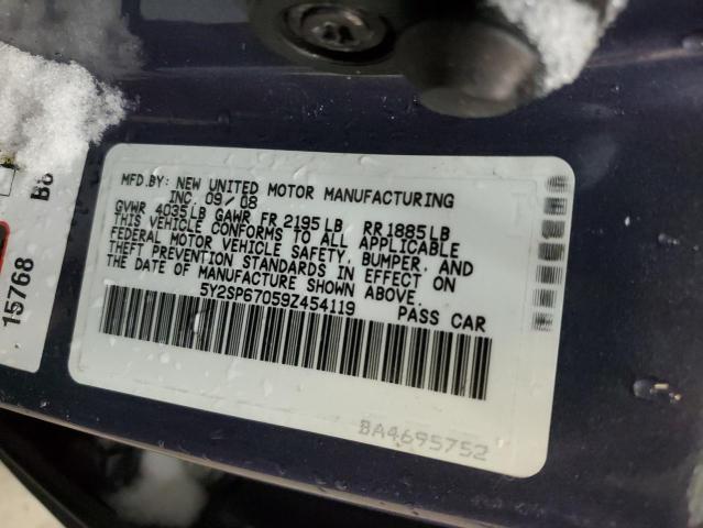 5Y2SP67059Z454119 - 2009 PONTIAC VIBE BLUE photo 12