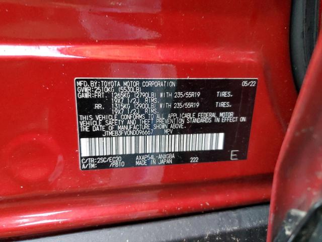 JTMEB3FV0ND096667 - 2022 TOYOTA RAV4 PRIME XSE RED photo 13