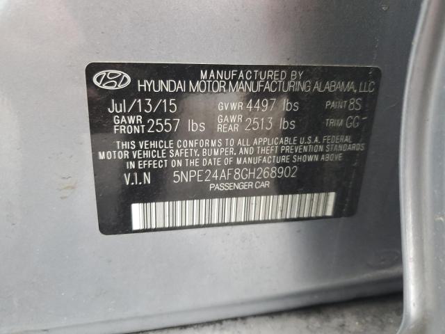 5NPE24AF8GH268902 - 2016 HYUNDAI SONATA SE SILVER photo 12