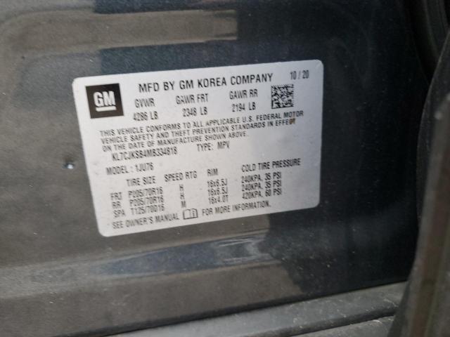 KL7CJKSB4MB334818 - 2021 CHEVROLET TRAX LS GRAY photo 13