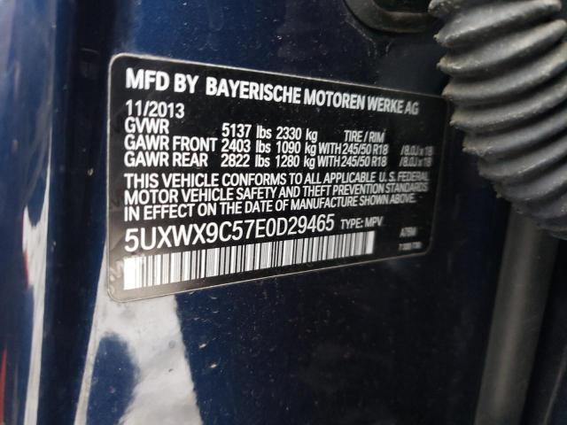 5UXWX9C57E0D29465 - 2014 BMW X3 XDRIVE28I BLUE photo 13