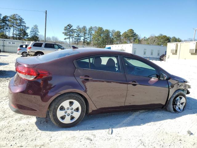 3KPFK4A71HE112624 - 2017 KIA FORTE LX BURGUNDY photo 3