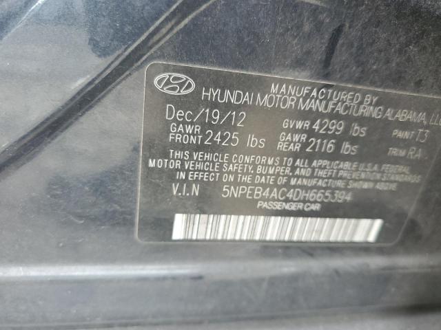 5NPEB4AC4DH665394 - 2013 HYUNDAI SONATA GLS BLUE photo 12