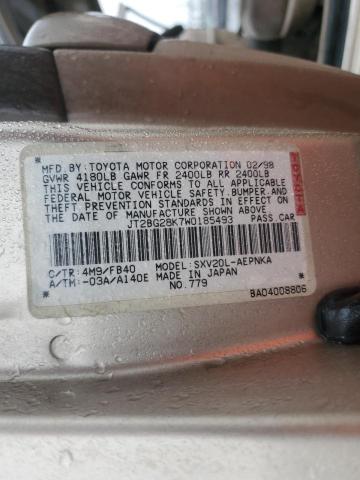 JT2BG28K7W0185493 - 1998 TOYOTA CAMRY LE GOLD photo 12