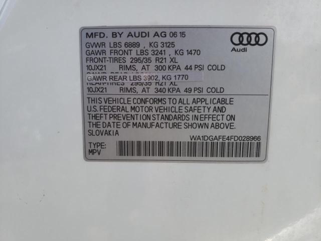 WA1DGAFE4FD028966 - 2015 AUDI Q7 PRESTIGE თეთრი ფოტო 14