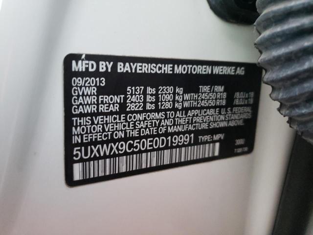 5UXWX9C50E0D19991 - 2014 BMW X3 XDRIVE28I WHITE photo 12