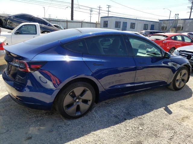 5YJ3E1EAXMF046173 - 2021 TESLA MODEL 3 BLUE photo 3