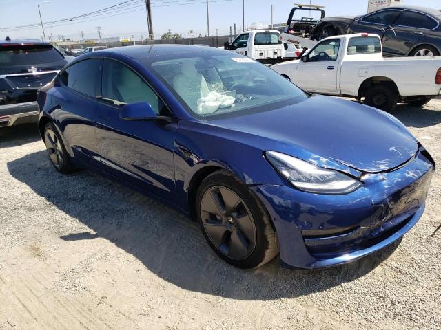 5YJ3E1EAXMF046173 - 2021 TESLA MODEL 3 BLUE photo 4