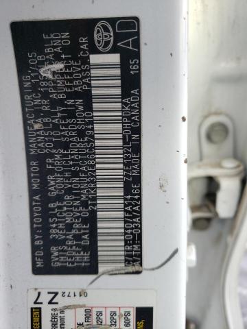 2T1KR32E86C579410 - 2006 TOYOTA COROLLA MA XR WHITE photo 12