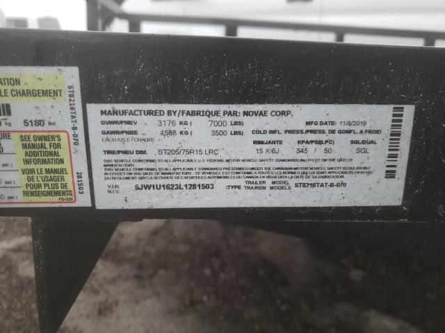 5JW1U1623L1281503 - 2020 SURE TRAILER BLACK photo 10