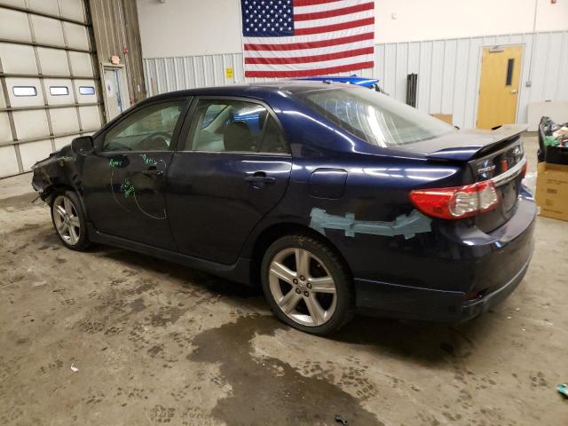 2T1BU4EE6DC030267 - 2013 TOYOTA COROLLA BASE BLUE photo 2