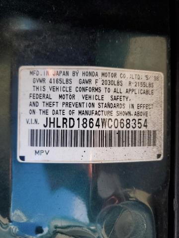 JHLRD1864WC068354 - 1998 HONDA CR-V EX GREEN photo 12