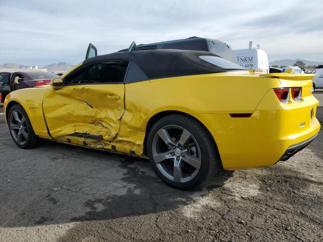 2G1FC3D37C9144980 - 2012 CHEVROLET CAMARO LT YELLOW photo 2