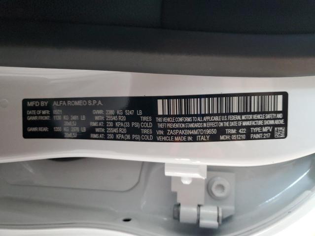 ZASPAKBN4M7D19650 - 2021 ALFA ROMEO STELVIO TI Ağ foto 12
