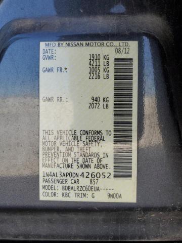 1N4AL3AP0DN426052 - 2013 NISSAN ALTIMA 2.5 GRAY photo 12