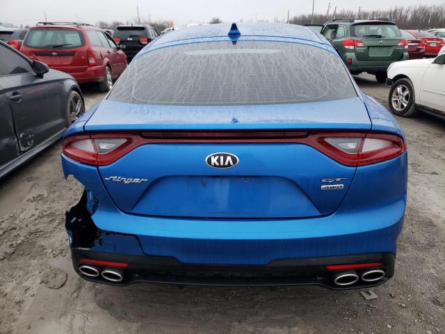 KNAE35LCXK6059411 - 2019 KIA STINGER GT BLUE photo 6