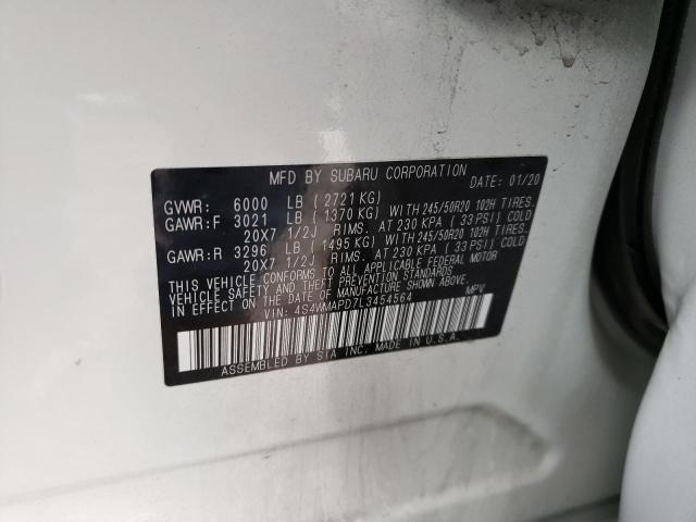 4S4WMAPD7L3454564 - 2020 SUBARU ASCENT LIMITED WHITE photo 14