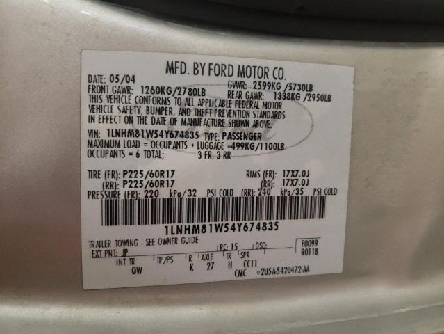 1LNHM81W54Y674835 - 2004 LINCOLN TOWN CAR EXECUTIVE SILVER photo 13