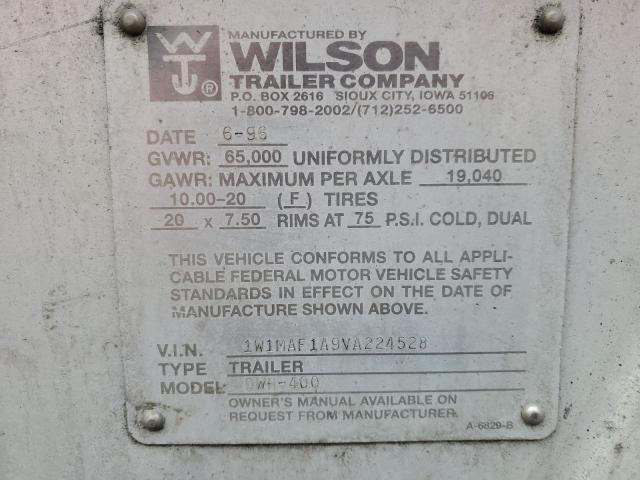 1W1MAF1A9VA224528 - 1997 WILSON TRAILER WHITE photo 10