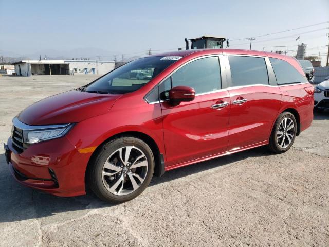 5FNRL6H89NB019425 - 2022 HONDA ODYSSEY TOURING RED photo 1