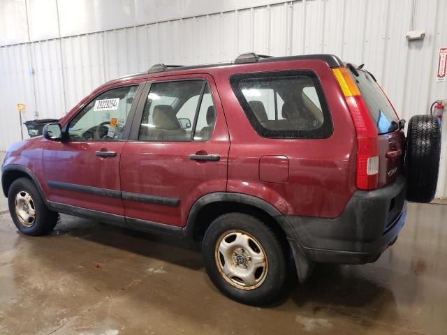 JHLRD68522C003758 - 2002 HONDA CR-V LX BURGUNDY photo 2