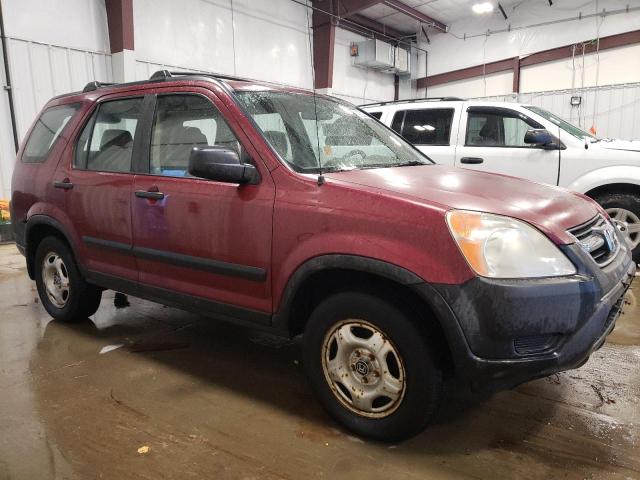 JHLRD68522C003758 - 2002 HONDA CR-V LX BURGUNDY photo 4