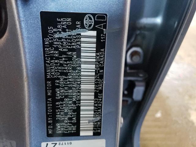 2T1KR32E46C578190 - 2006 TOYOTA COROLLA MA XR BLUE photo 12