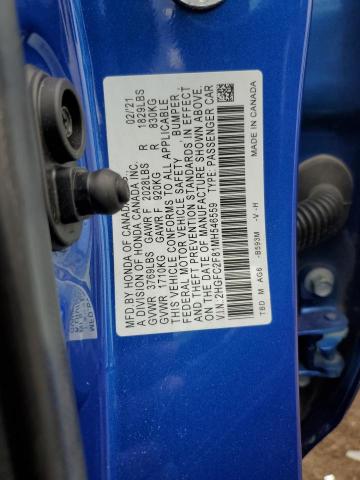 2HGFC2F81MH546559 - 2021 HONDA CIVIC SPORT 蓝色 照片 13