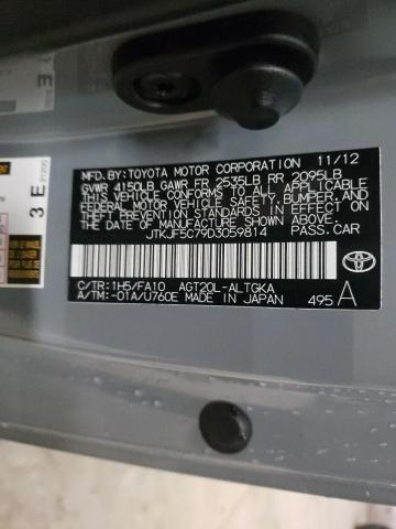 JTKJF5C79D3059814 - 2013 TOYOTA SCION TC GRAY photo 13