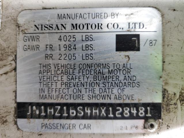 JN1HZ16S4HX128481 - 1987 NISSAN 300ZX 2+2 TAN photo 12