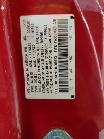 1HGCS12809A009533 - 2009 HONDA ACCORD EXL RED photo 12