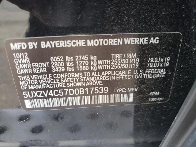 5UXZV4C57D0B17539 - 2013 BMW X5 XDRIVE35I Qara foto 12