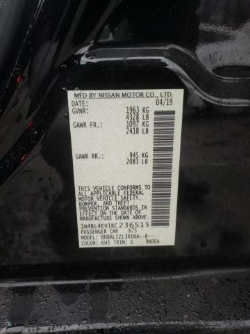 1N4BL4EV1KC236515 - 2019 NISSAN ALTIMA SL BLACK photo 12