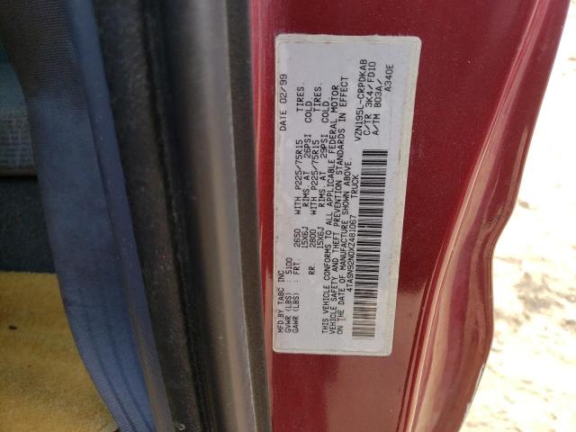 4TASN92N0XZ481067 - 1999 TOYOTA TACOMA XTRACAB PRERUNNER ბურგუნდია ფოტო 12