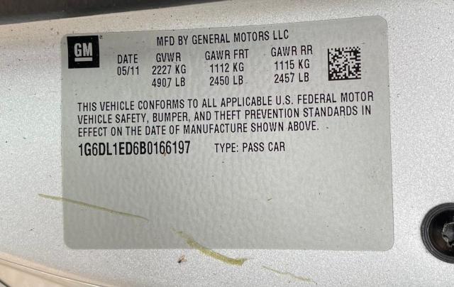 1G6DL1ED6B0166197 - 2011 CADILLAC CTS PERFORMANCE COLLECTION Сріблястий фото 10