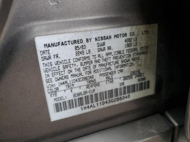 1N4AL11D43C286348 - 2003 NISSAN ALTIMA BAS TAN photo 12